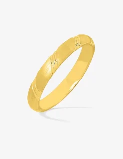 Alliance or jaune 750 ‰ diamantée et satinée - Mariage