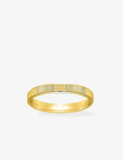 Alliance or jaune 750 ‰ motif rainure - Mariage
