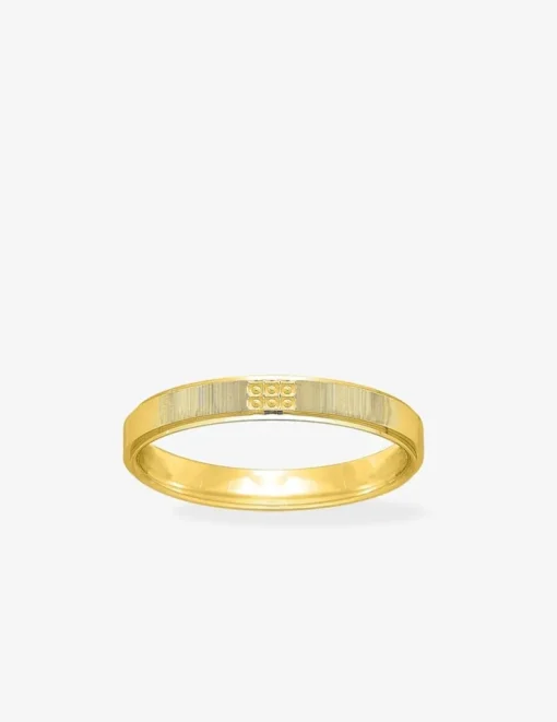 Alliance or jaune 750 ‰ motif rainure - Mariage
