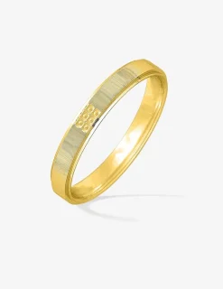 Alliance or jaune 750 ‰ motif rainure - Mariage