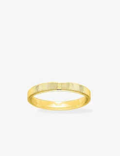 Alliance or jaune 750 ‰ motif rainure - Mariage