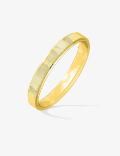 Alliance or jaune 750 ‰ motif rainure - Mariage