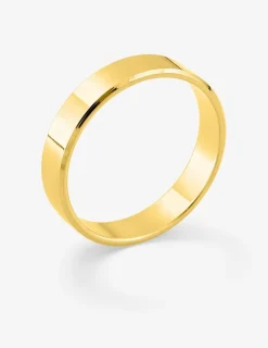 Alliance or jaune 375 ‰ ruban 4 mm - Mariage