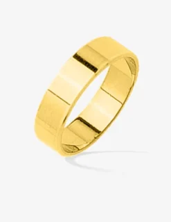 Alliance or jaune 375 ‰ ruban 5 mm - Mariage