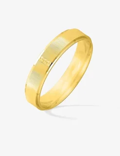 Alliance or jaune 750 ‰ texturée dessus - Mariage