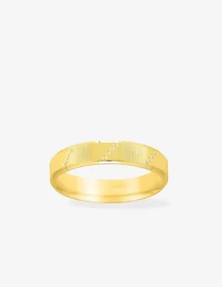 Alliance or jaune 750 ‰ texturée dessus - Mariage