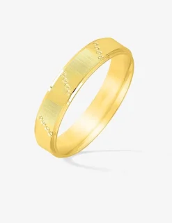 Alliance or jaune 750 ‰ texturée dessus - Mariage