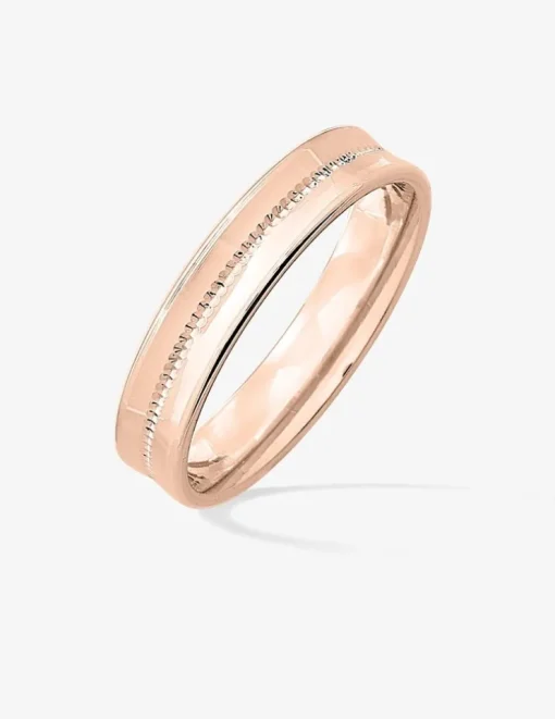 Alliance or rose 750 ‰ fantaisie concave - Mariage