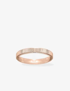 Alliance or rose 750 ‰ motif rainure - Mariage