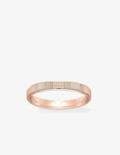 Alliance or rose 750 ‰ motif rainure - Mariage