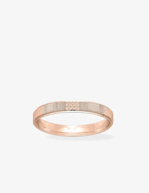 Alliance or rose 750 ‰ motif rainure - Mariage