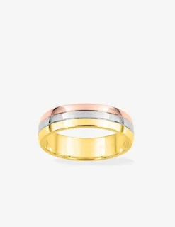 Alliance or tricolore 750 ‰ lisse - Mariage