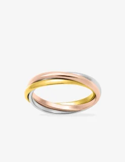 Alliance or tricolore 750 ‰ trois anneaux - Mariage