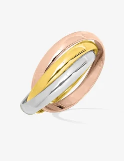 Alliance or tricolore 750 ‰ trois anneaux - Mariage