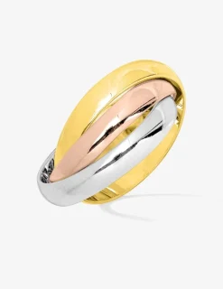 Alliance or tricolore 750 ‰ trois anneaux - Mariage