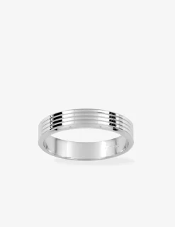Alliance rainures argent rhodié 925 ‰ 4 mm SO OR
