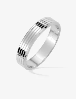 Alliance rainures argent rhodié 925 ‰ 4 mm SO OR