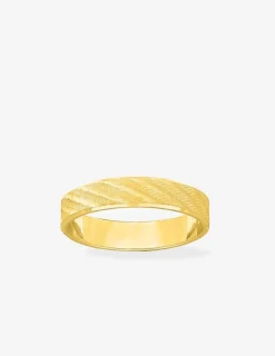 Alliance rainures diagonales or jaune 750‰ SO OR
