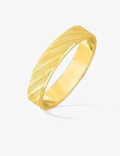 Alliance rainures diagonales or jaune 750‰ SO OR