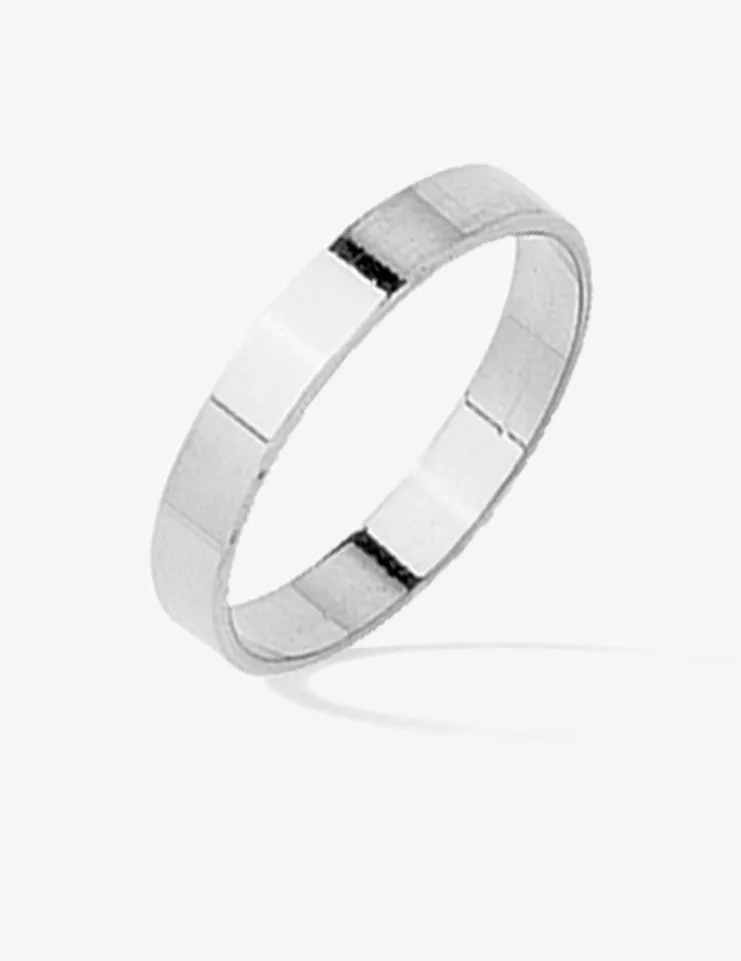 Alliance ruban 3,5 mm argent 925‰ rhodié - Mariage