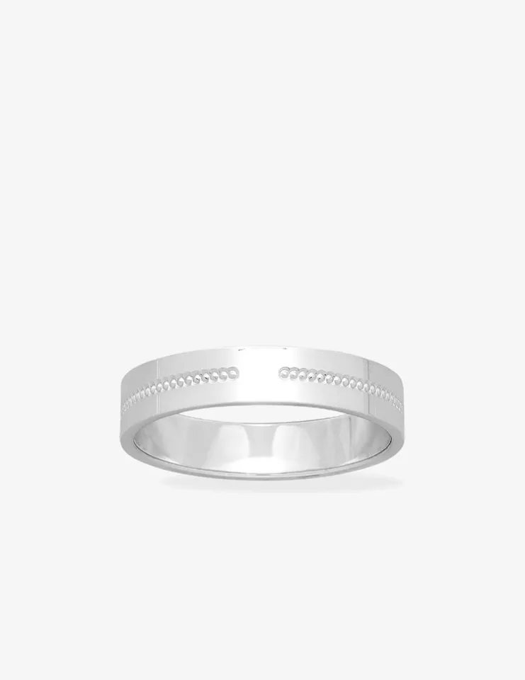 Alliance ruban 4 mm argent 925‰ rhodié - Mariage