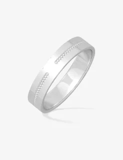 Alliance ruban 4 mm argent 925‰ rhodié - Mariage