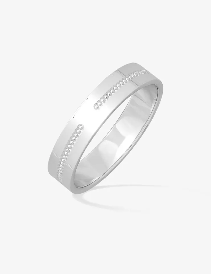 Alliance ruban 4 mm argent 925‰ rhodié - Mariage