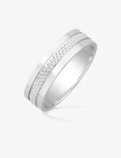 Alliance ruban 5 mm rainure perlée argent 925‰ rhodié SO OR