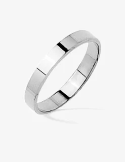 Alliance ruban argent 925 ‰ rhodié 3 mm - Mariage