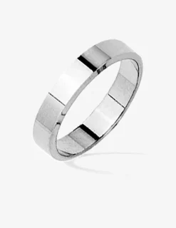 Alliance ruban argent rhodié 925 ‰ 4 mm SO OR