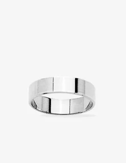 Alliance ruban argent rhodié 925 ‰ 5 mm SO OR