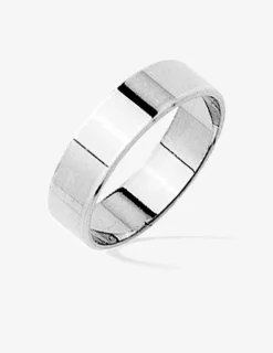 Alliance ruban argent rhodié 925 ‰ 5 mm SO OR