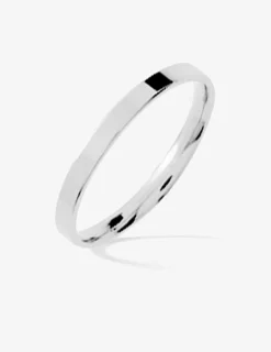Alliance ruban confort 2 mm or blanc 750‰ - Mariage