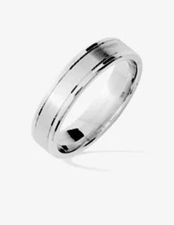 Alliance ruban double rainure argent rhodié 925 ‰ 4,5 mm SO OR