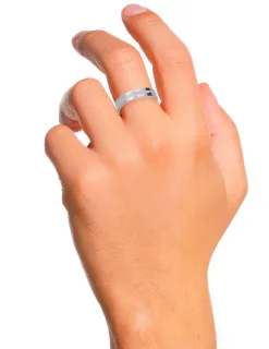 Alliance ruban en argent 925 ‰ rhodié - Mariage