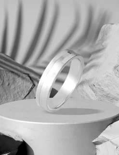 Alliance ruban en argent 925 ‰ rhodié - Mariage