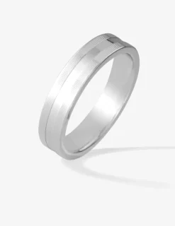 Alliance ruban en argent 925 ‰ rhodié - Mariage