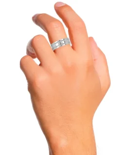 Alliance ruban en argent 925 ‰ rhodié - Mariage