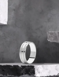 Alliance ruban en argent 925 ‰ rhodié - Mariage