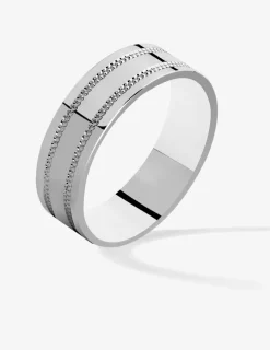 Alliance ruban en argent 925 ‰ rhodié - Mariage