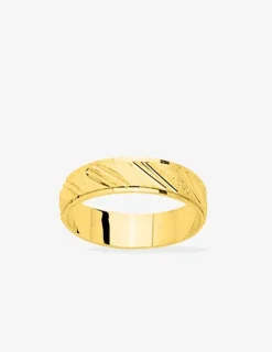 Alliance ruban rainurée or jaune 750‰ 4 mm - Mariage