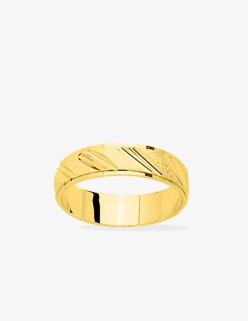 Alliance ruban rainurée or jaune 750‰ 4 mm - Mariage