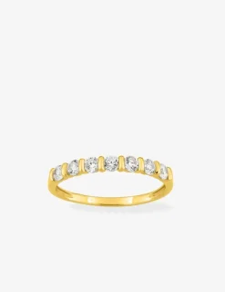 Alliance serti barrettes or jaune 375‰ et oxydes de zirconium - Mariage