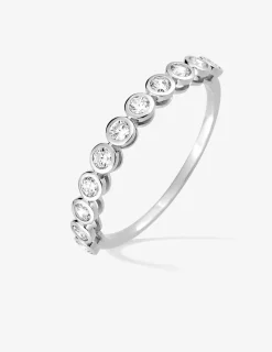 Alliance serti clos or blanc 375 ‰ et oxydes de zirconium - Mariage