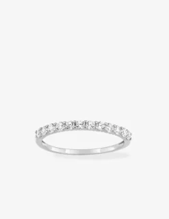 Alliance serti griffe or blanc 375 ‰ et oxyde de zirconium 0,42 ct - Mariage