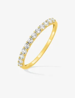 Alliance serti griffes or jaune 375 ‰ et oxydes de zirconium - Mariage