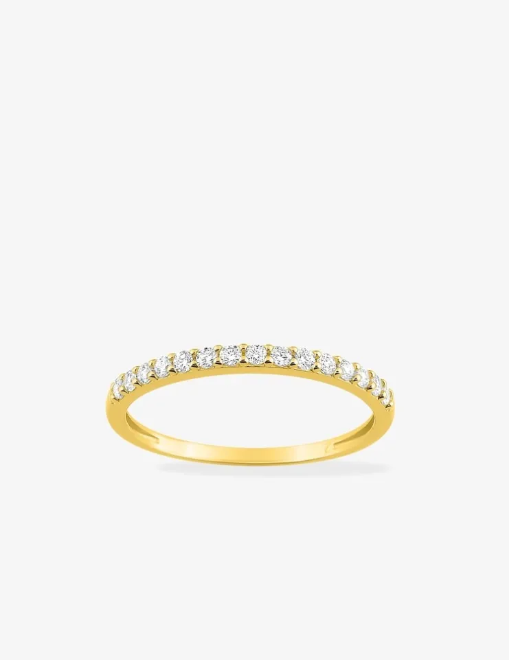 Alliance serti griffes or jaune 375‰ et oxydes de zirconium - Mariage