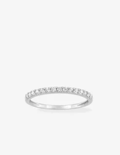 Alliance serti griffes or blanc 375 ‰ et oxydes de zirconium - Mariage