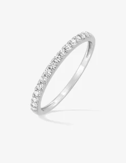 Alliance serti griffes or blanc 375 ‰ et oxydes de zirconium - Mariage