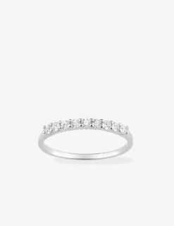 Alliance serti griffes or blanc 375 ‰ et oxydes de zirconium - Mariage